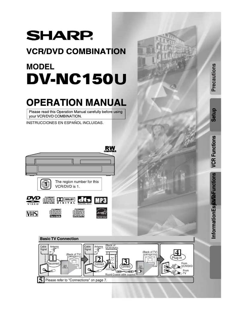 Page 1 of the manual User Manual Sharp DV-NC150U