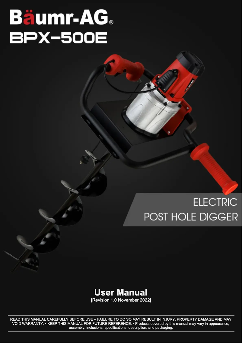 Image de la première page du manuel de l'appareil BPX-500