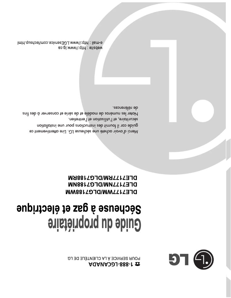 First page image of the manual for DLG7188RM