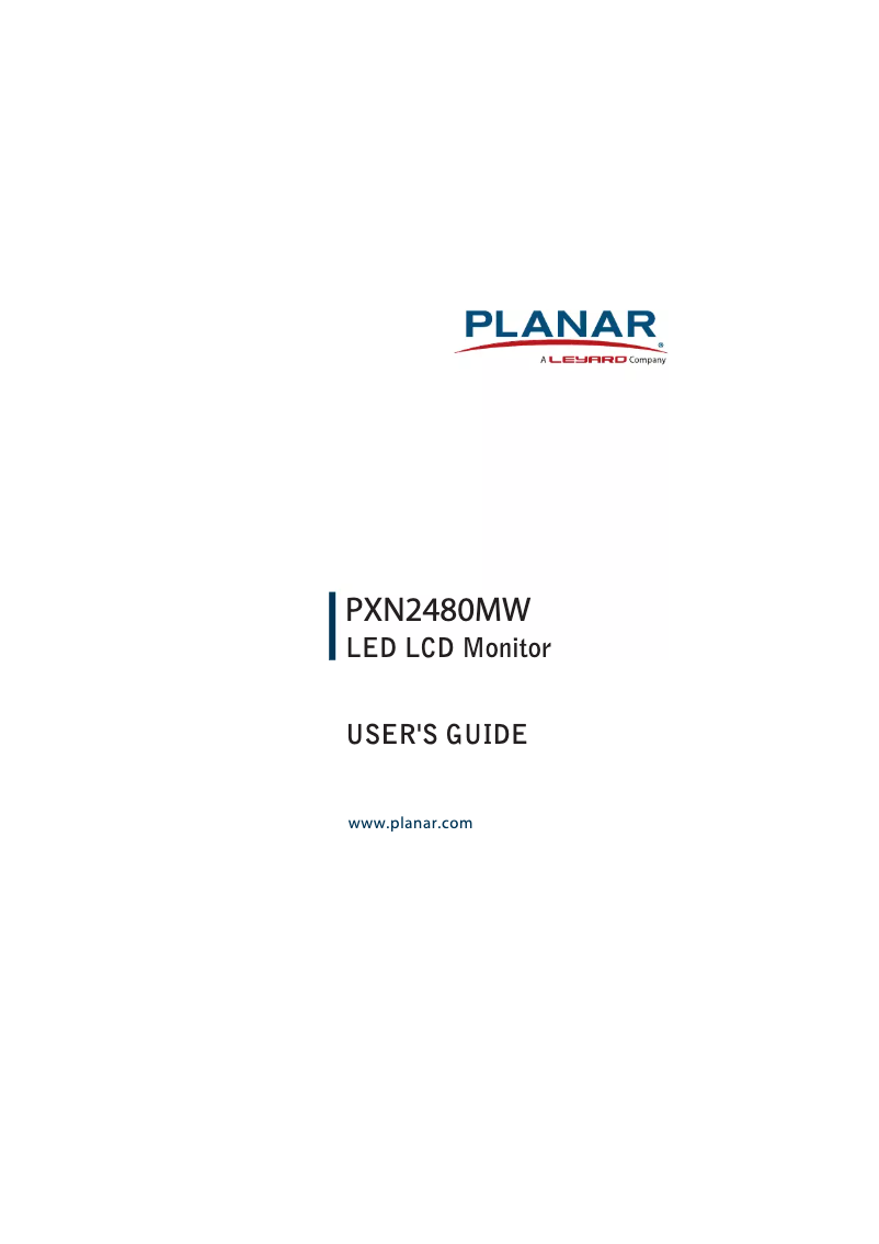 First page image of the manual for PXN2480MW