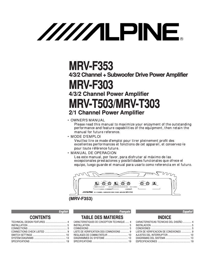 First page image of the manual for MRV-T503