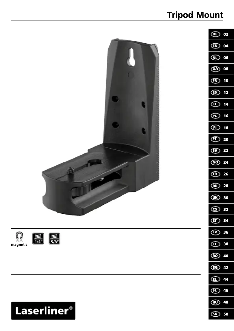 Page 1 of the manual User Manual Laserliner Tripod Mount