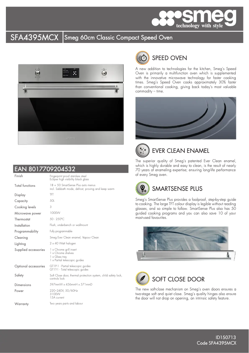 First page image of the manual for SFA4395MCX