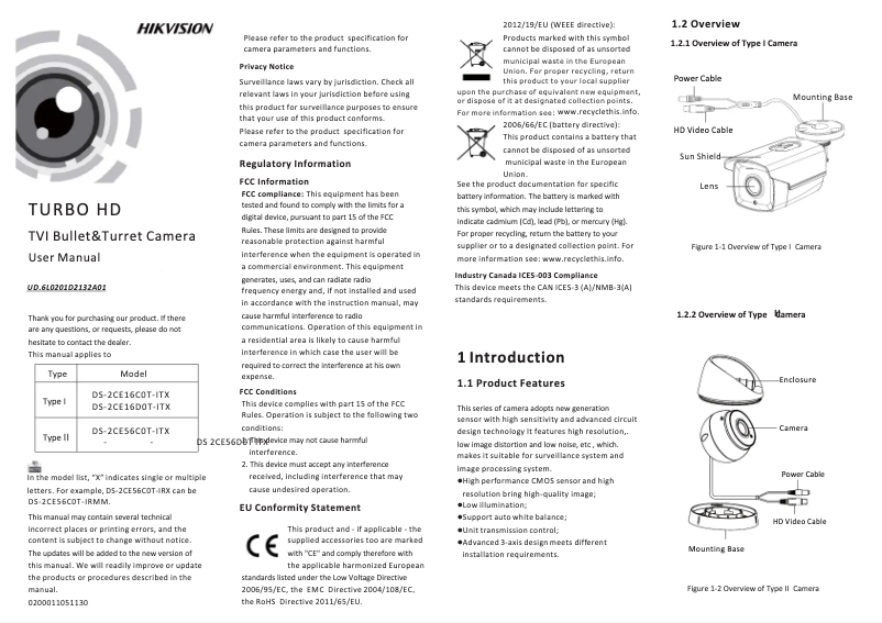 First page image of the manual for DS-2CE56C0T-IT3