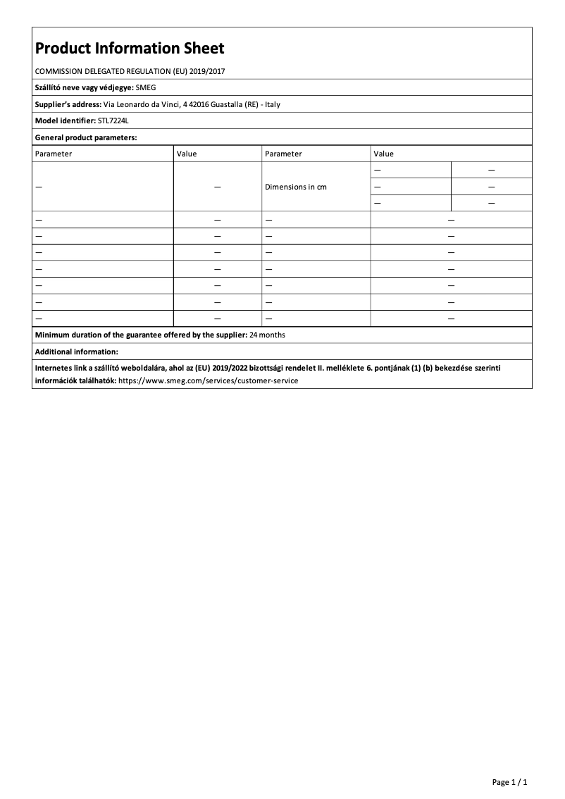First page image of the manual for STL7224L