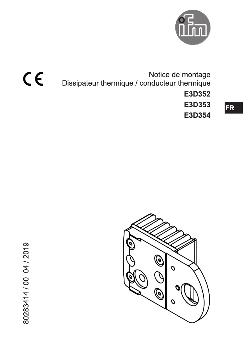 Page 1 of the manual User Manual IFM E3D353