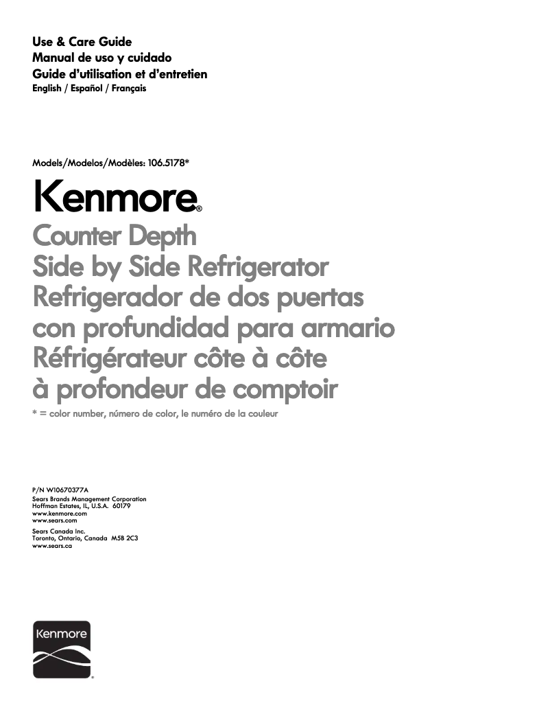 Page 1 of the manual User Manual Kenmore 51783