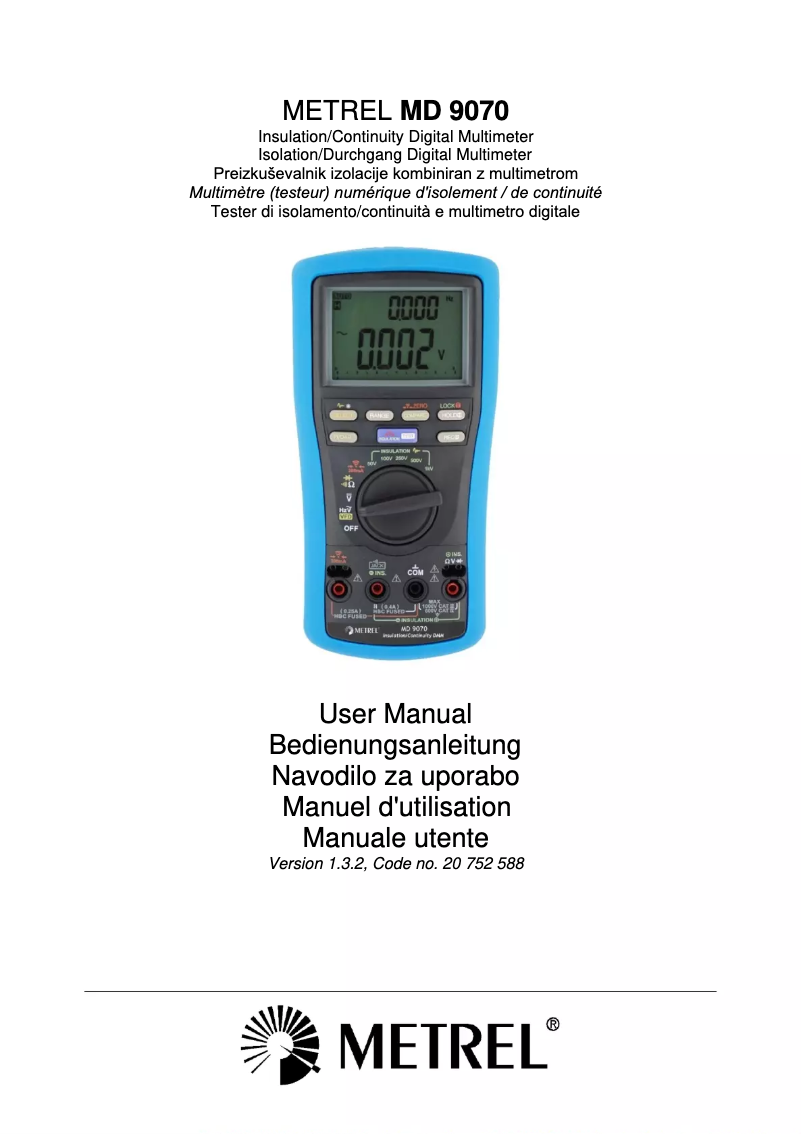 First page image of the manual for MD 9070