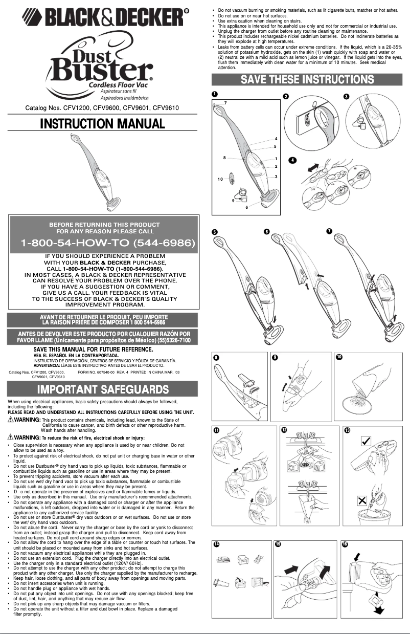Page 1 of the manual User Manual Black & Decker CFV1200
