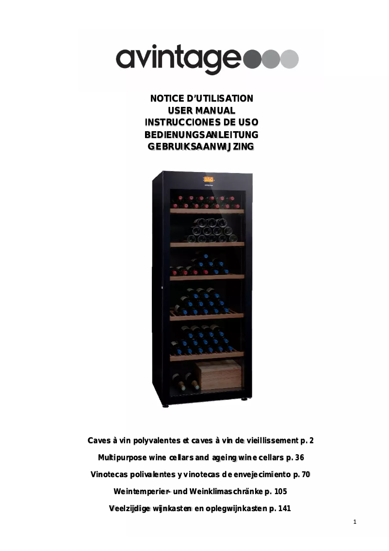 Page 1 of the manual User Manual Climadiff DVA265PA+