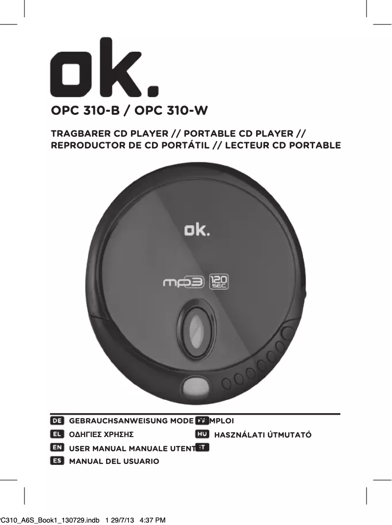 Page 1 of the manual User Manual OK OPC 310