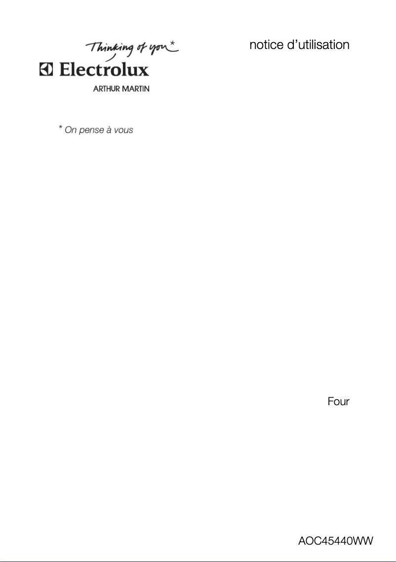 Page 1 of the manual User Manual Arthur Martin-Electrolux AOC 45440 WW