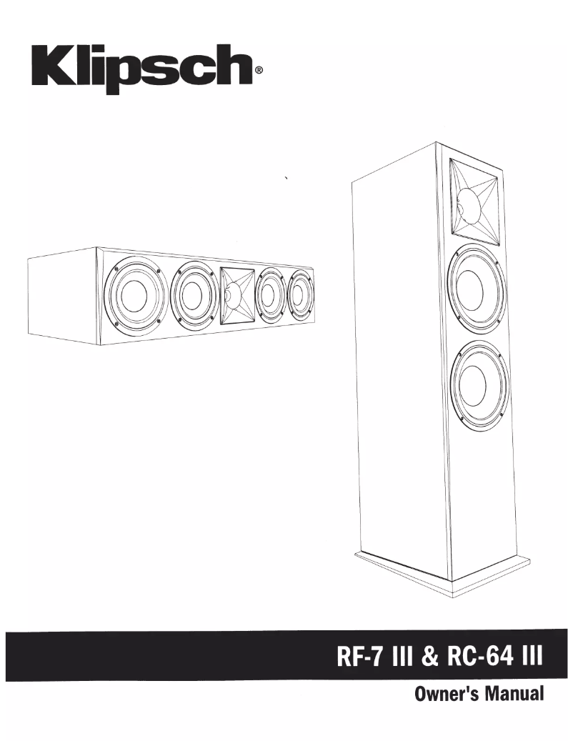 Page 1 of the manual Instruction Manual Klipsch Reference RF-7 III