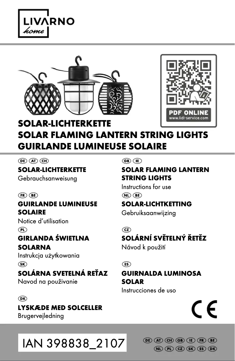 First page image of the manual for IAN 398838