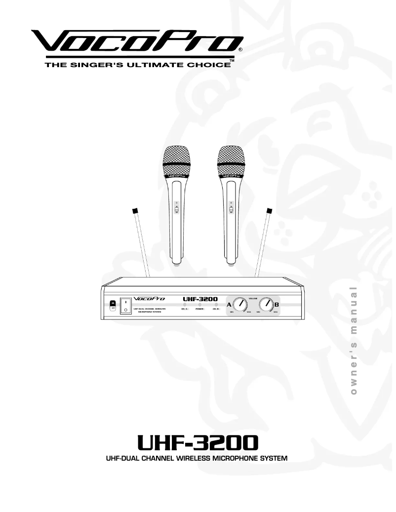 First page image of the manual for UHF-3200-10