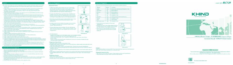 Page 1 of the manual User Manual Khind BLC129