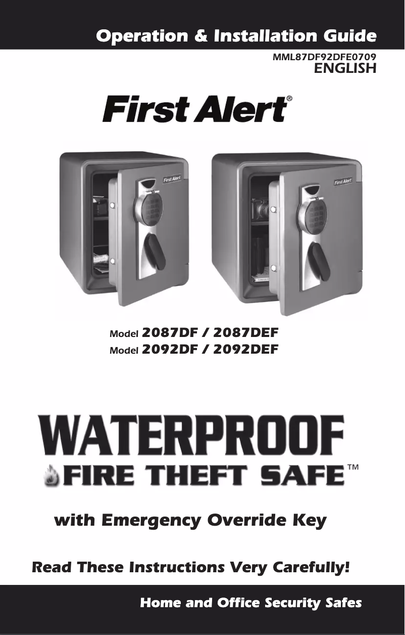 Page 1 of the manual Use and Maintenance Manual First Alert 2087DF