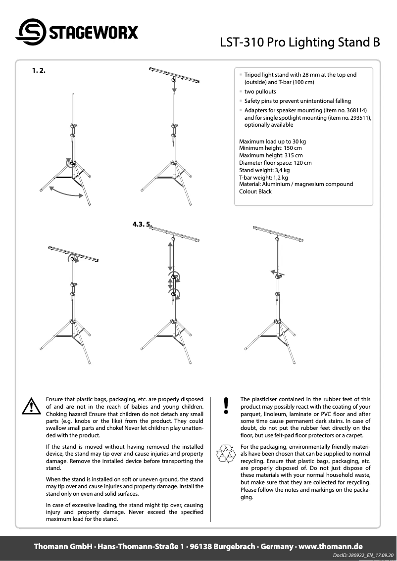 First page image of the manual for LST-310