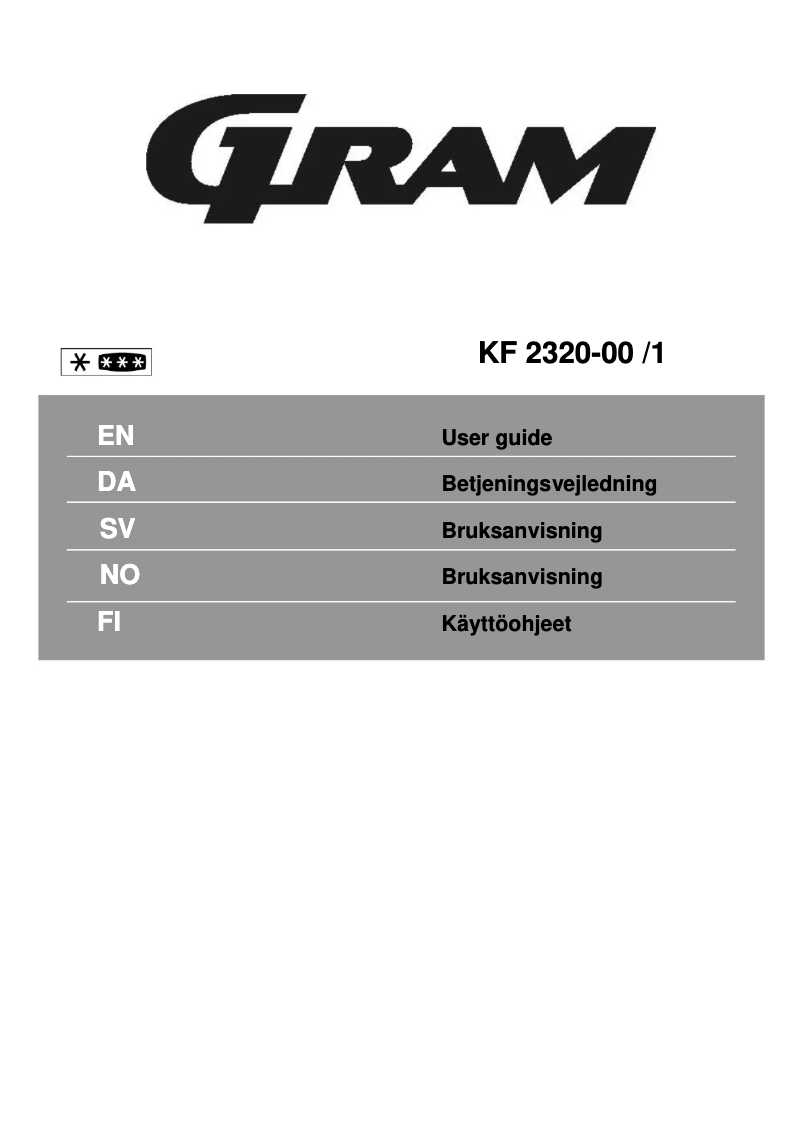 First page image of the manual for KF 2320-00/1