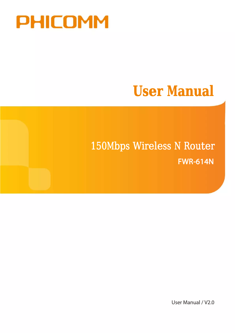 First page image of the manual for FWR-614N