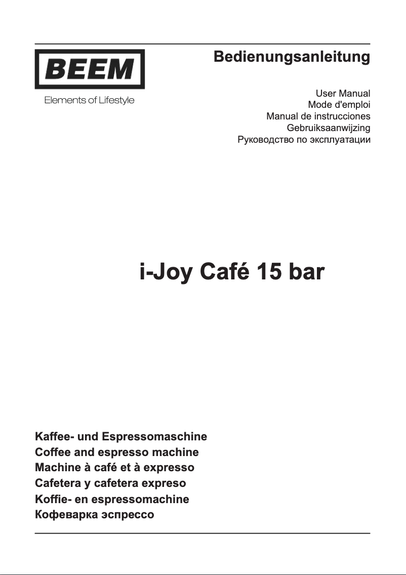 Image de la première page du manuel de l'appareil i-Joy Café 15 bar