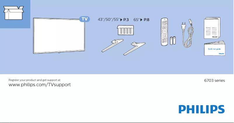 Page 1 of the manual Quick Start Guide Philips 50PUS6703