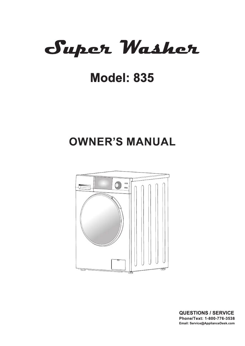 First page image of the manual for EW 835