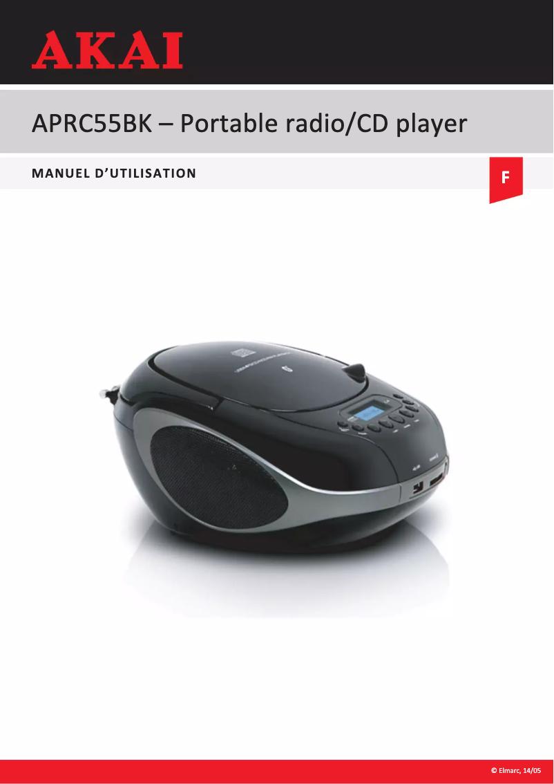 Page 1 of the manual User Manual AKAI APRC55