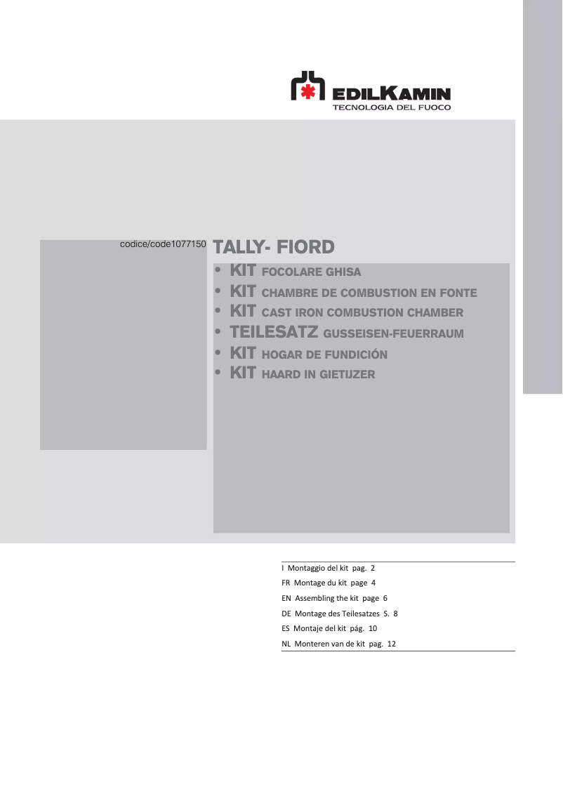 Page 1 of the manual User Manual Edilkamin TALLY FIORD