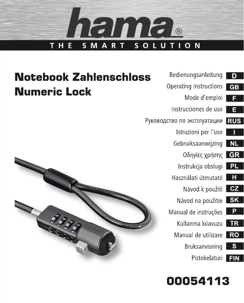 First page image of the manual for 00054113