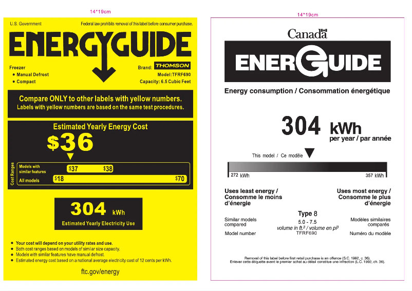 Page 1 of the manual Energy Label Thomson TFRF690