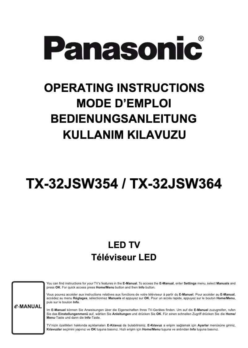 Page 1 of the manual User Manual Panasonic TX-32JSW354