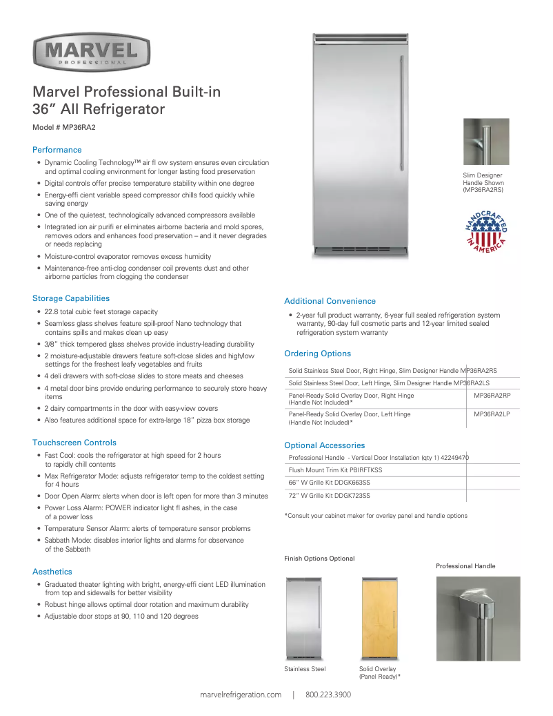 Page 1 of the manual User Manual Marvel MP36RA2L