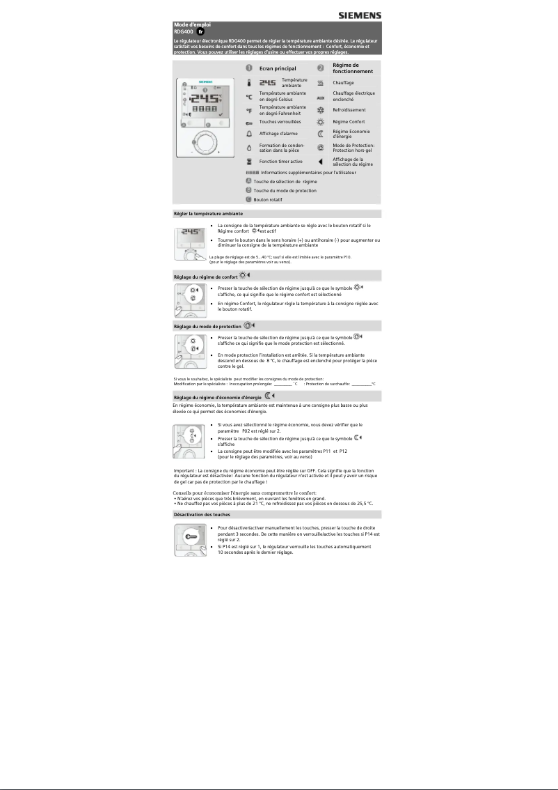 First page image of the manual for RDG400