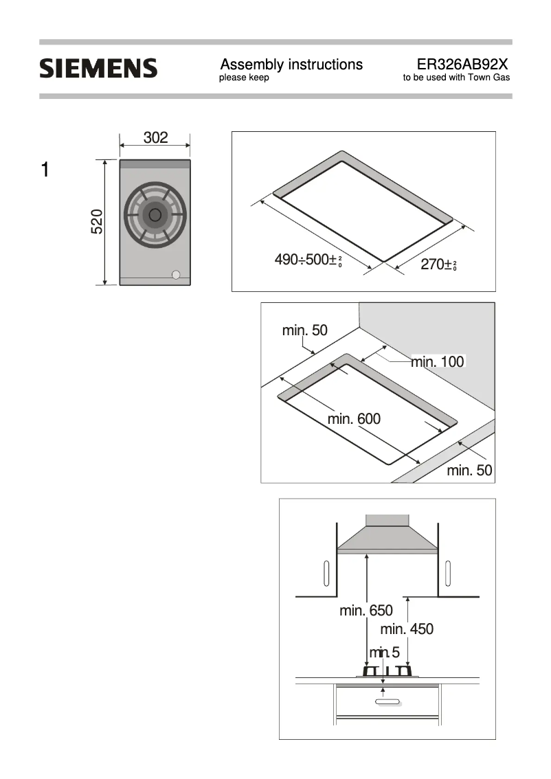 First page image of the manual for ER326AB92X
