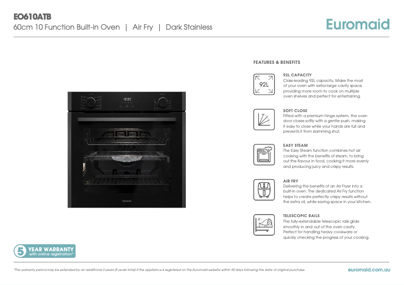 First page image of the manual for EO610ATB