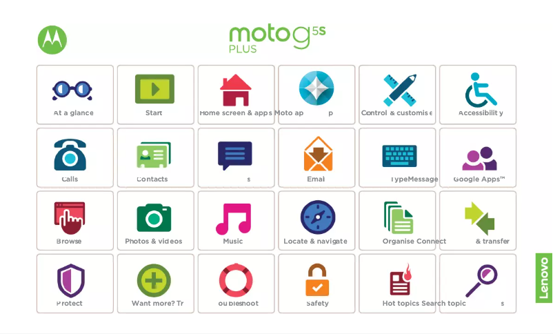 First page image of the manual for MOTO G5 S Plus