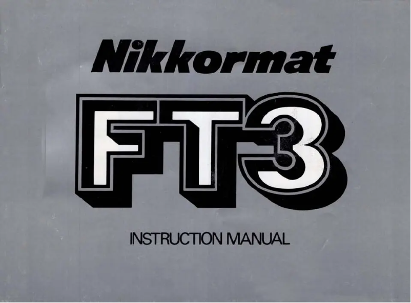 First page image of the manual for Nikkormat FT3