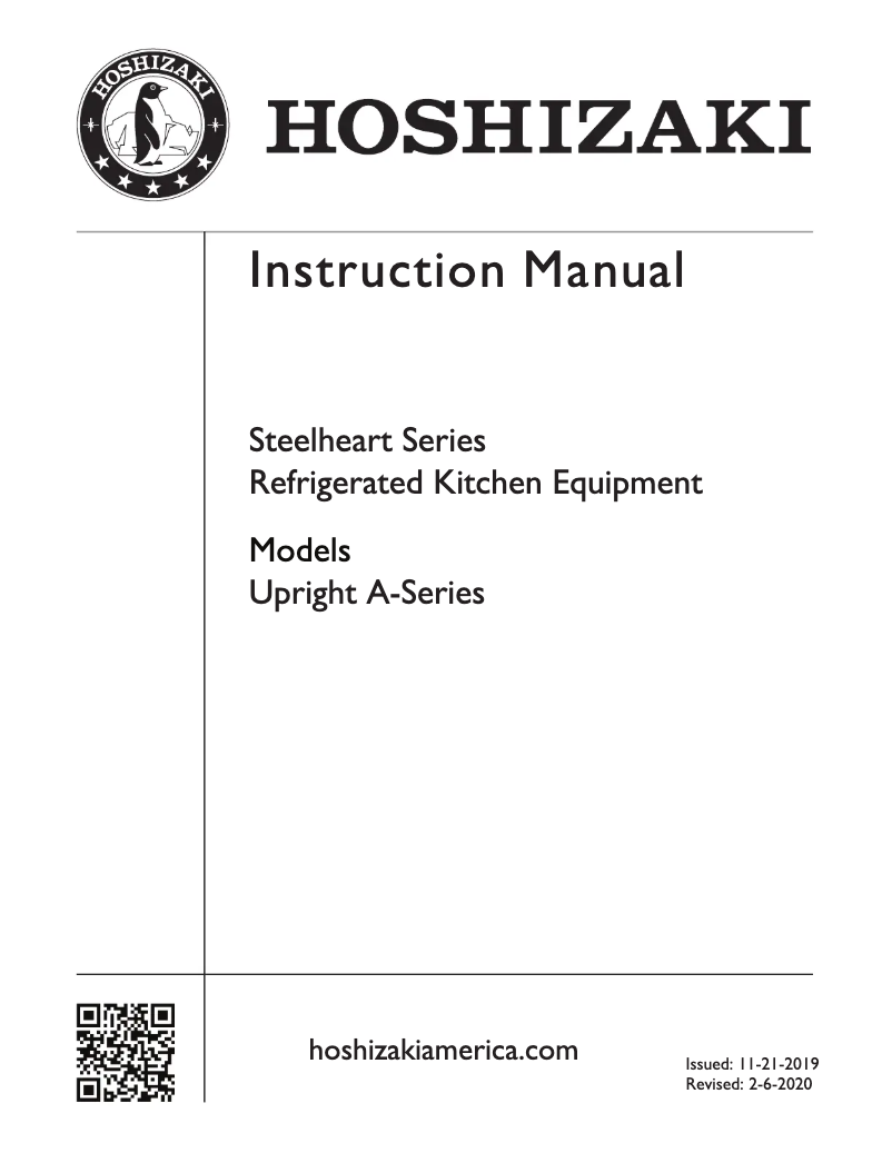First page image of the manual for PT1A-HS-HS