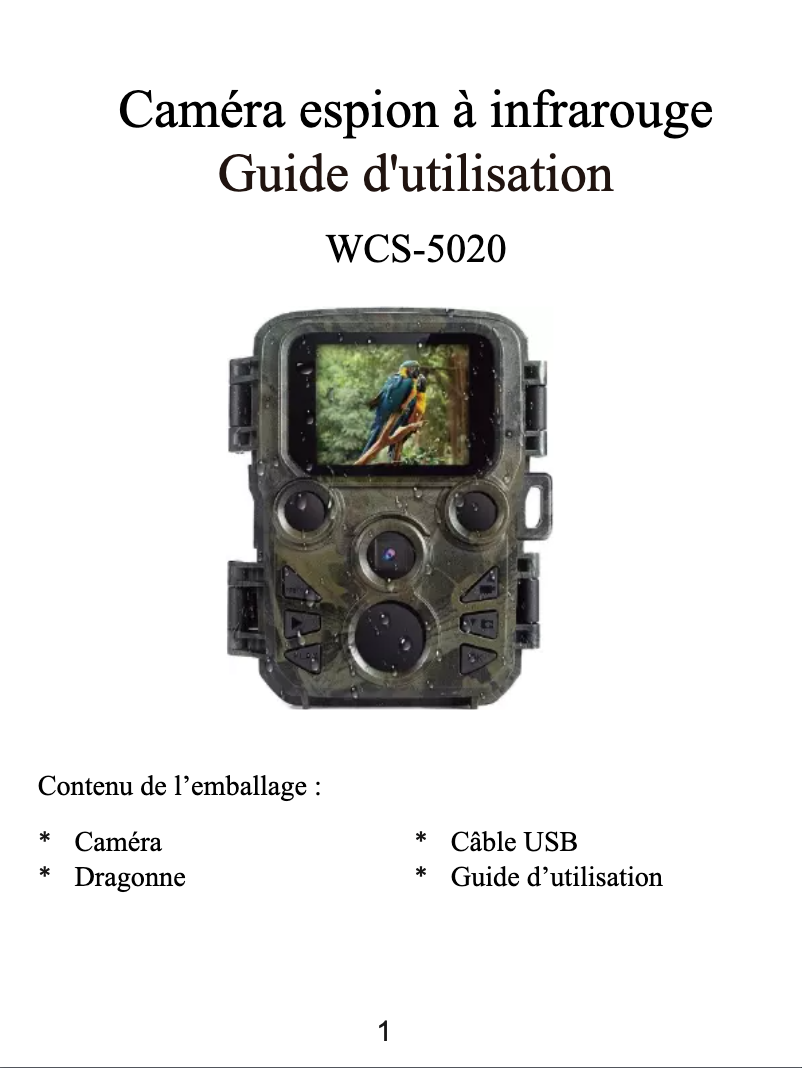 First page image of the manual for WCS-5020