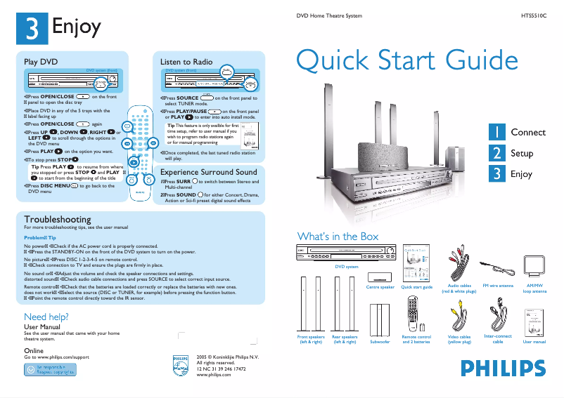 First page image of the manual for HTS5510C