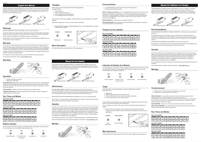 First page image of the manual for Micro Drive 600XL