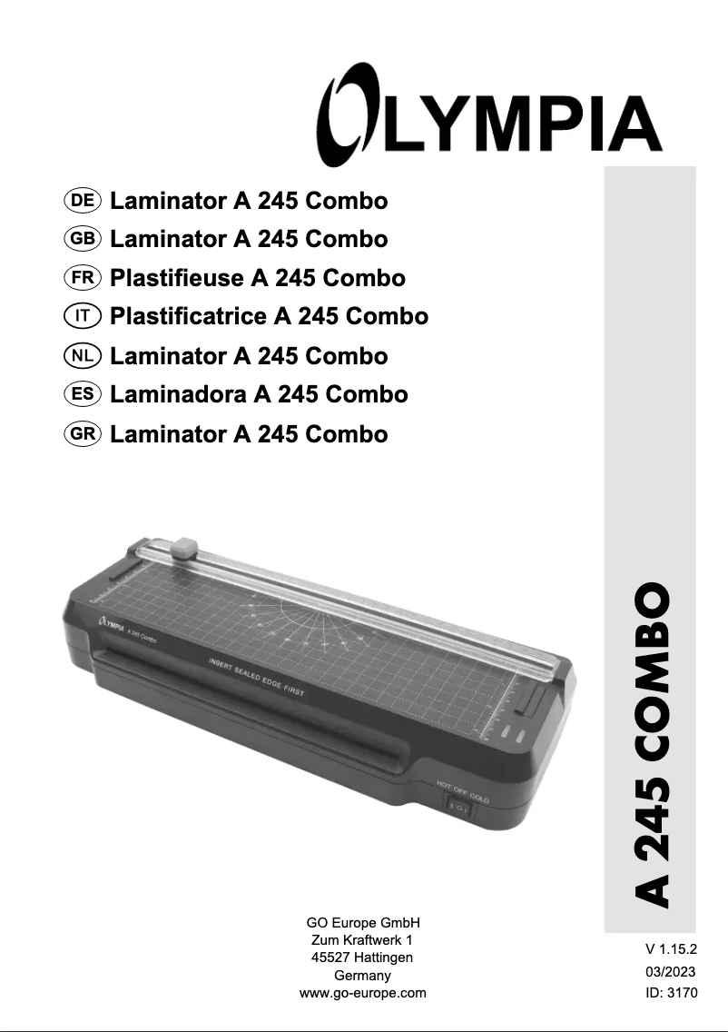Page 1 of the manual User Manual Olympia A 245 Combo
