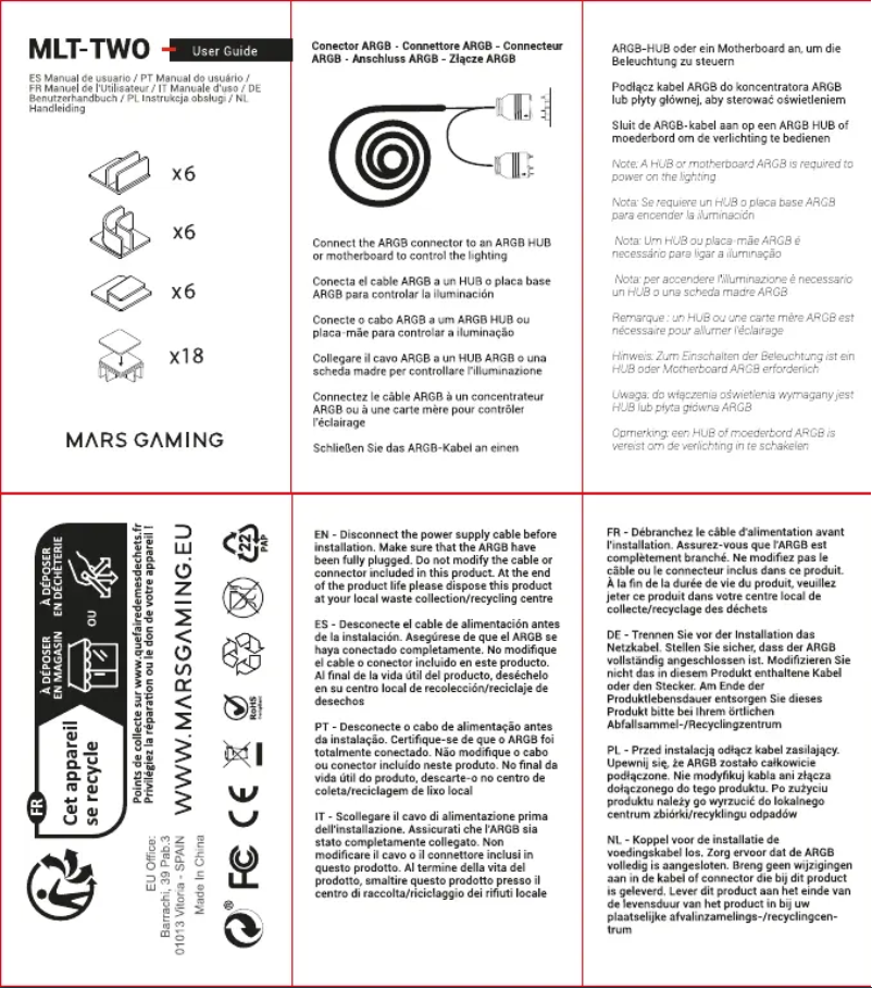 Page 1 of the manual User Manual Mars Gaming MLT-TWO