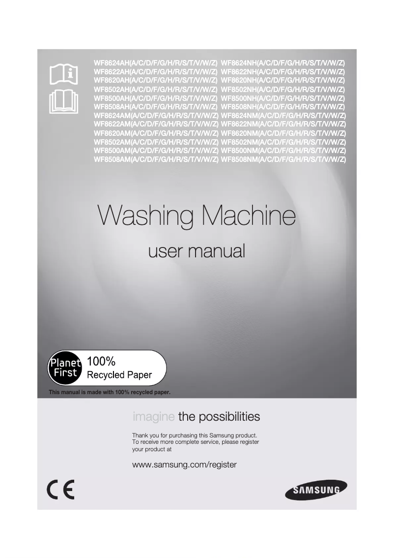 First page image of the manual for WF8500NHW