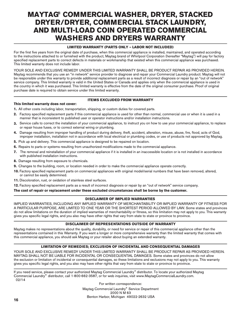 Page 1 of the manual Instruction Manual Maytag MHN33PD