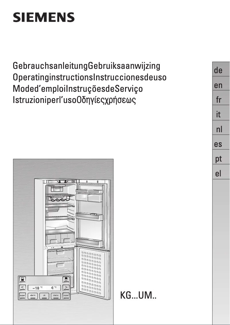 First page image of the manual for KG 34UM90