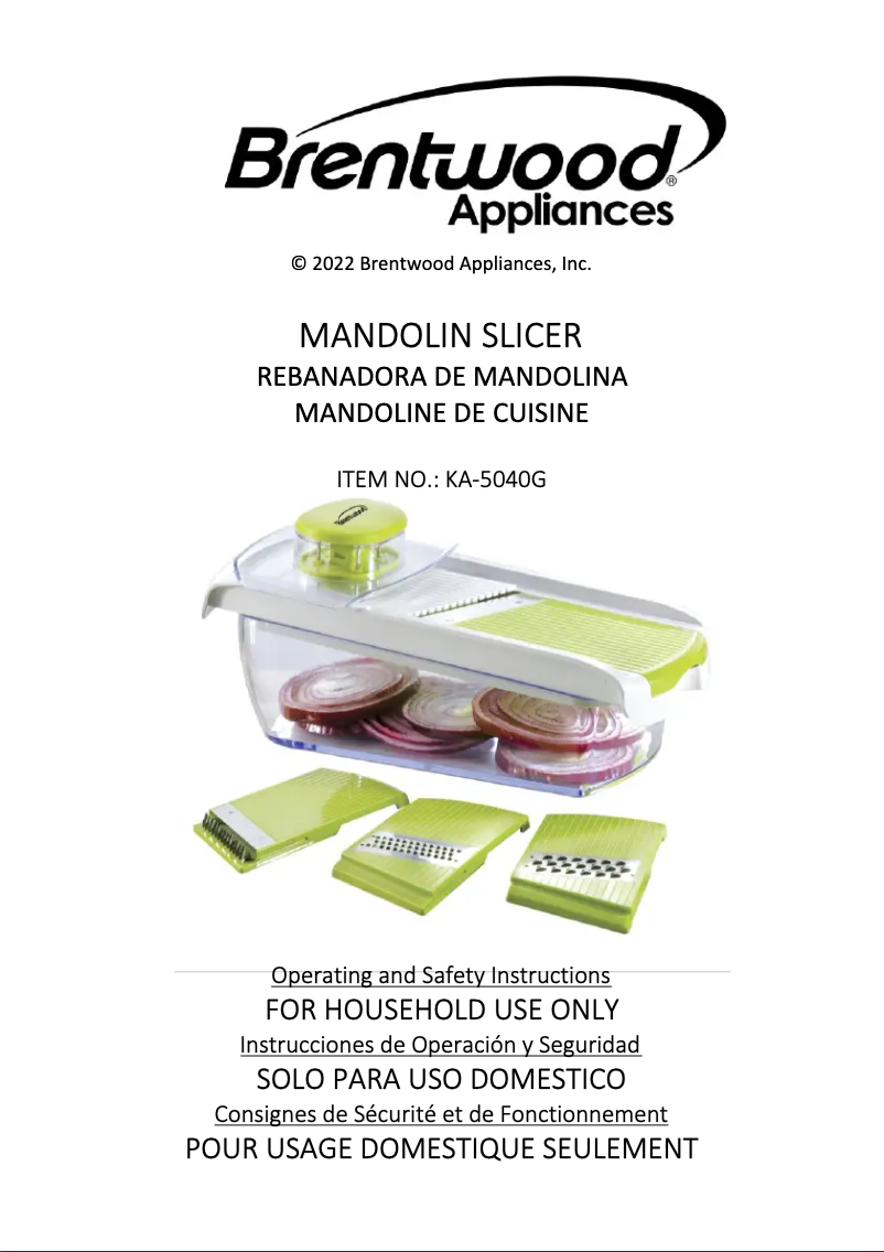 Page 1 of the manual User Manual Brentwood KA-5040G