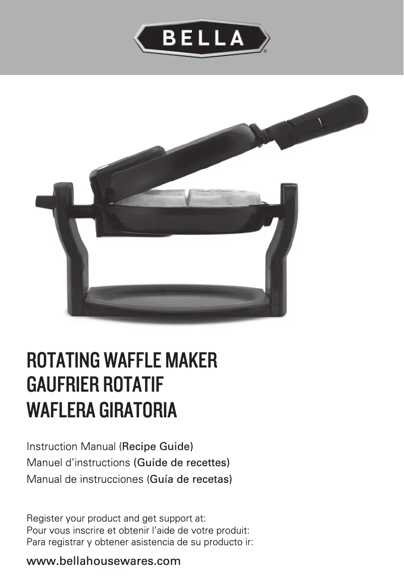 First page image of the manual for Rotating Waffle Maker