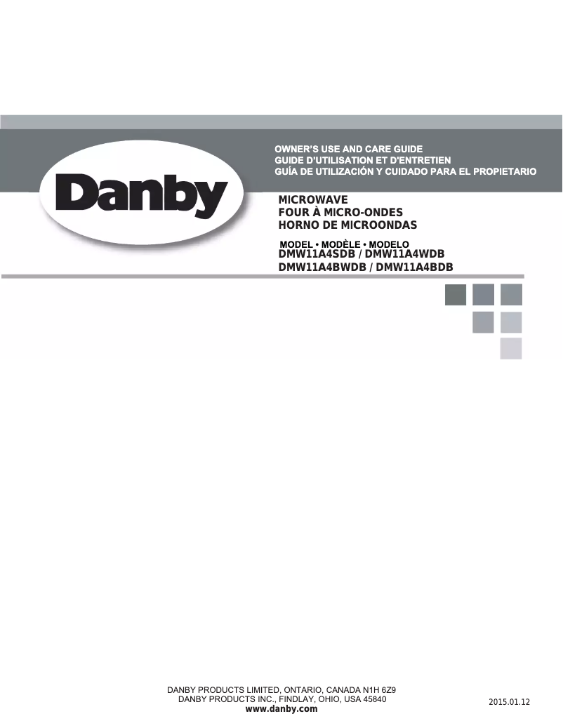 First page image of the manual for DMW11A4BWDB